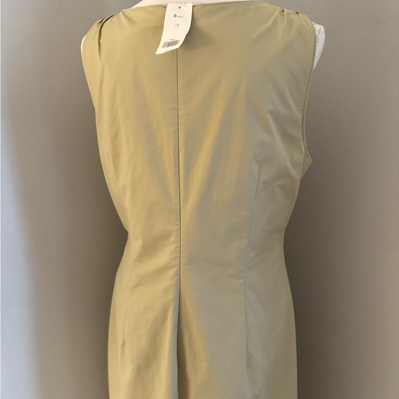 NWT Banana Republic Sleeveless Dress in Light Beige Ruched on Side Size 14 - Picture 7 of 13